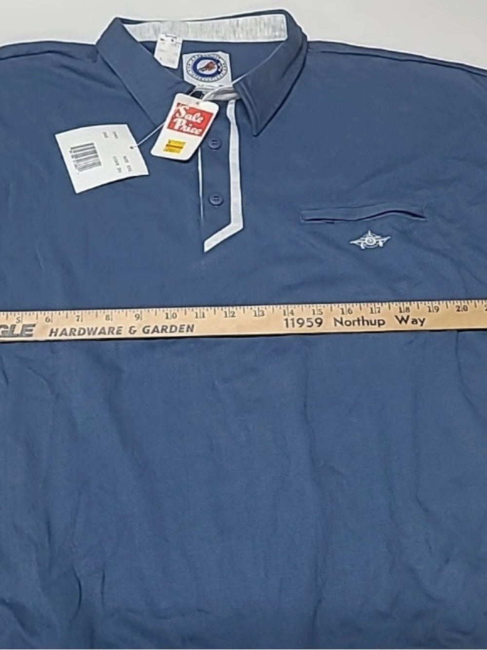 NOS Vintage Greenline International Mens Blue Pocket Polo XL Golf Preppy